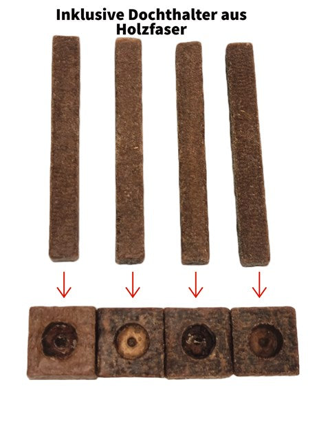 dauerdocht aus holzfaser für wachsfresser kerzenfresser kerzenschmelzer schmelzlicht outdoorfeuer beton fresser kerzen feuerschalen tischfeuer kerzenreste