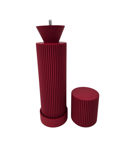 pfeffermühle modern gewürzmühle keramik salzmühle manuell pfeffermühle design küchenaccessoire modern pfeffermühle Chelsea Rot 3d gedruckt gewürzmühle handgefertigte pfeffermühle minimalistische küche geschenkidee küche