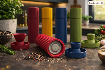 pfeffermühle modern gewürzmühle keramik salzmühle manuell pfeffermühle design küchenaccessoire modern pfeffermühle Chelsea Rot 3d gedruckt gewürzmühle handgefertigte pfeffermühle minimalistische küche geschenkidee küche