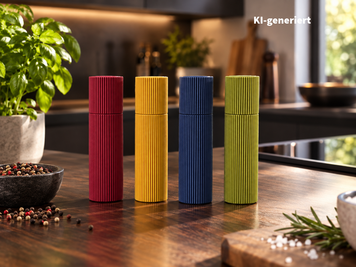 pfeffermühle modern gewürzmühle keramik salzmühle manuell pfeffermühle design küchenaccessoire modern pfeffermühle Chelsea Rot 3d gedruckt gewürzmühle handgefertigte pfeffermühle minimalistische küche geschenkidee küche